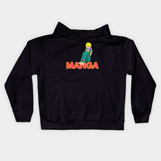 Manga with tied feet blonde haired Girl Kids Hoodie by FromBerlinGift